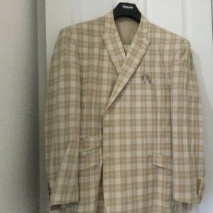 3 Pc Beige & White suit